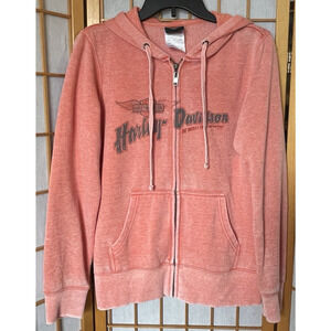 Harley Davidson Womens Full Zip Hoodie Black Label Medium